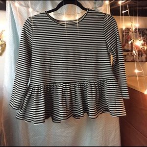 Striped Peplum Top