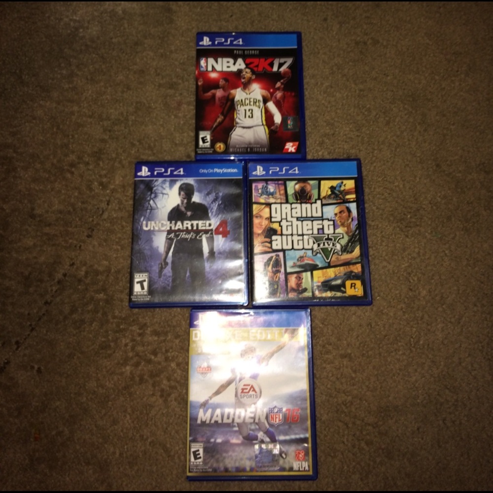 Madden 16,2k17,Uncharted 4,and Gta V