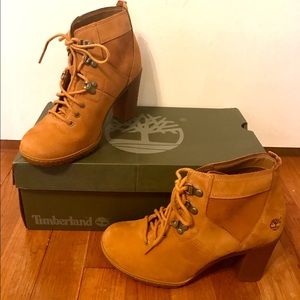 Timberland high heel lace-up booties