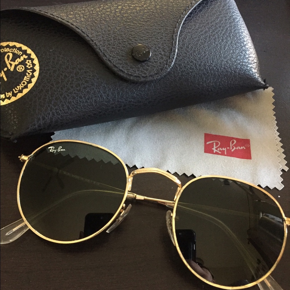 Gold frame round circular raybans