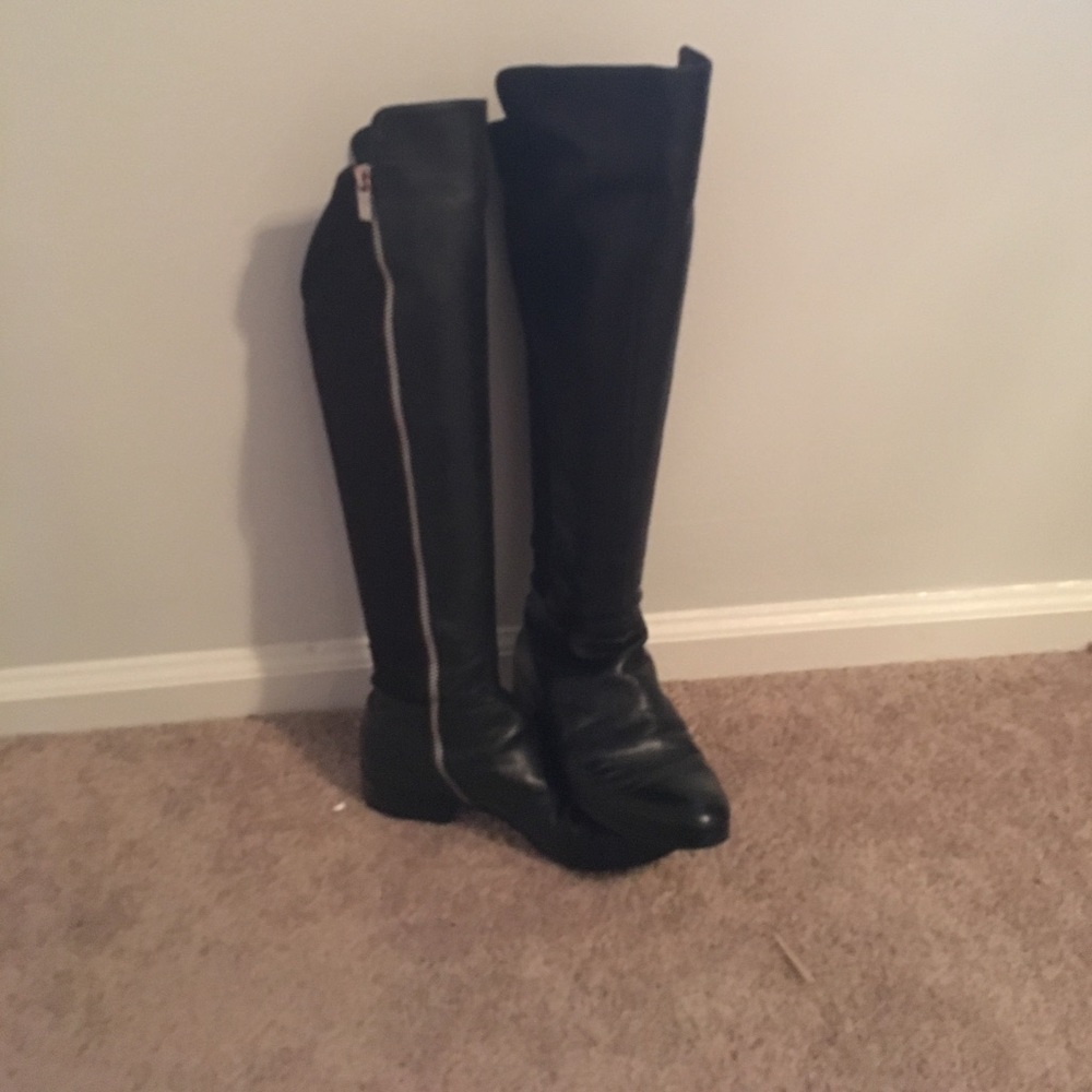 Michael Kors knee high motorcycle boots