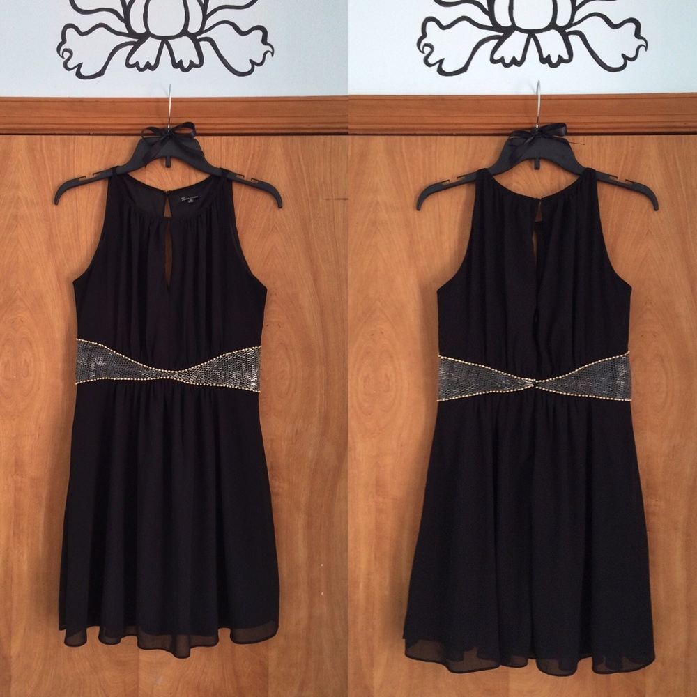 Little Black Dress with Beading & Stones Keyhole