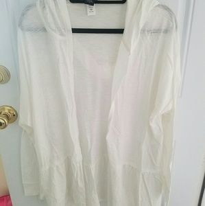 Torrid Peplum White Cotton Jacket