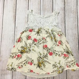 Flowy floral lace tank