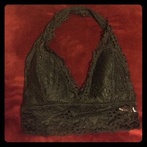 size XS black lace bralette