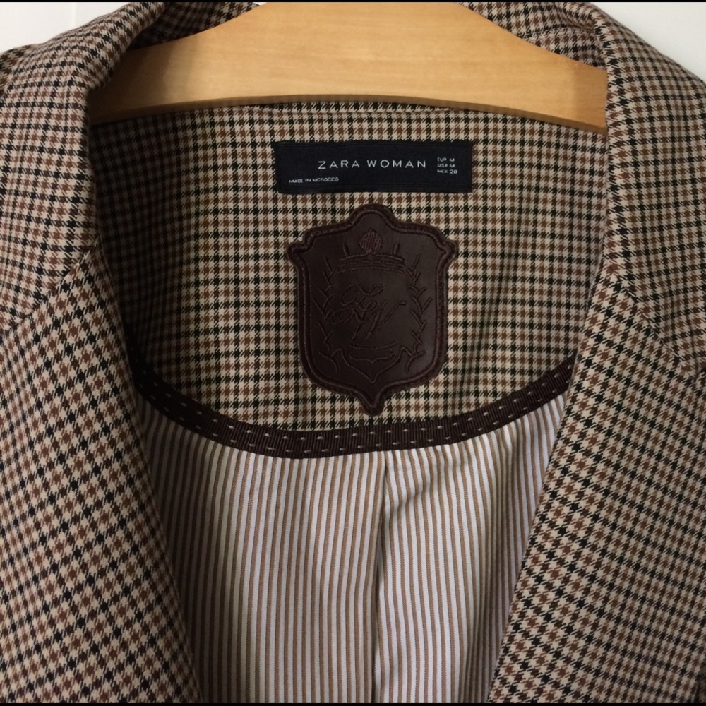 Zara Houndstooth Blazer