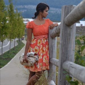 Orange floral dress