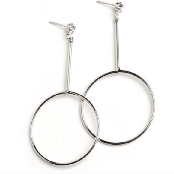 NWT Two Silver Unique Hoop Earrings - Picture 2 of 3