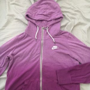 Purple ombré Nike zip up sweater
