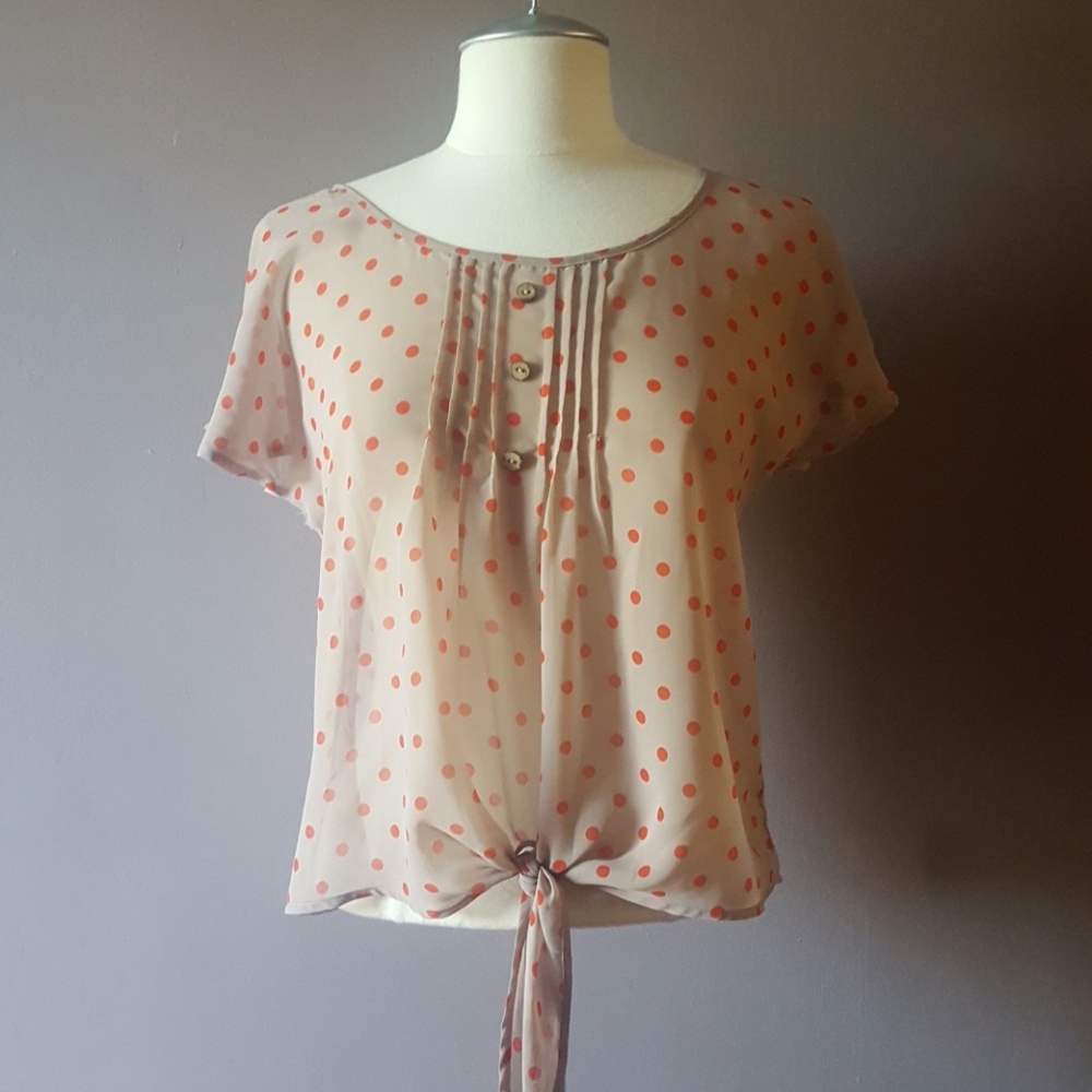 *HP* Love Culture polka dot tie top