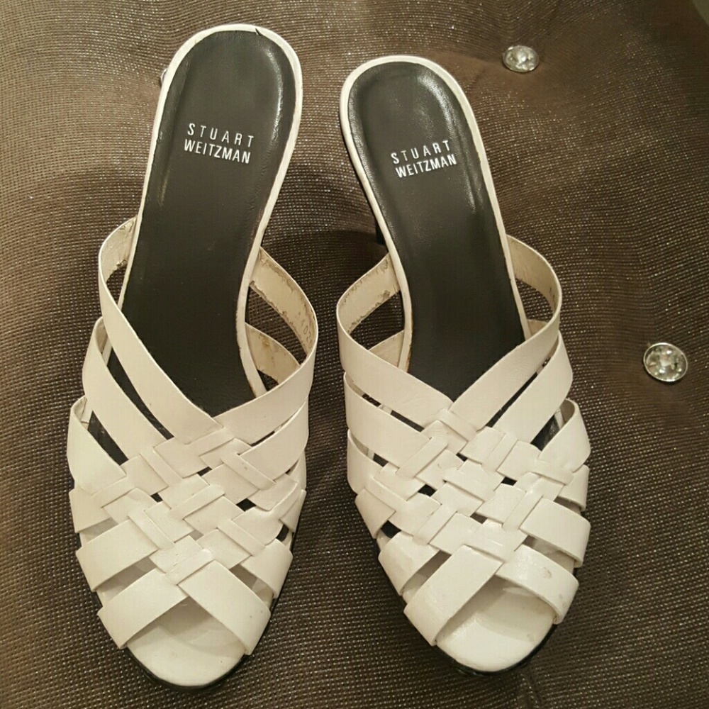 Stuart Weitzman gorgeous white sandals