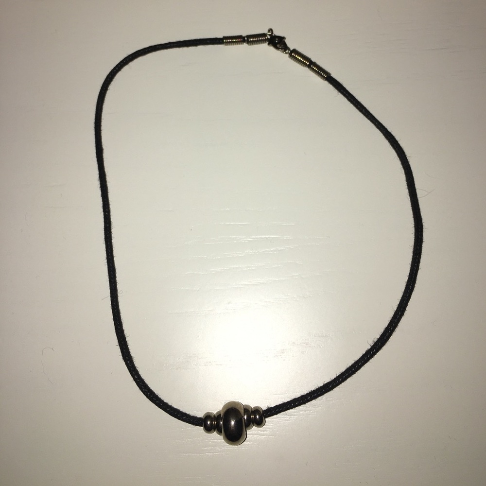 Black and silver choker