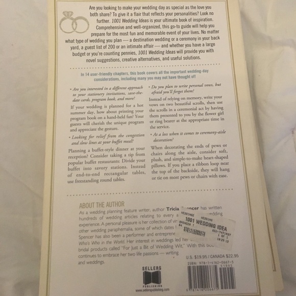 Not for sale! 1001 WEDDING IDEAS!! - Picture 2 of 2