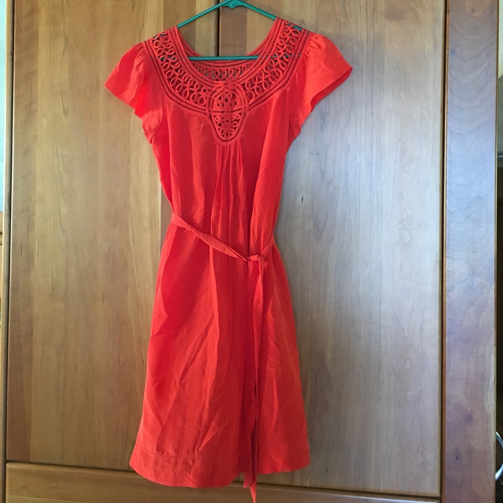 Banana Republic Red Silk Dress Sz S