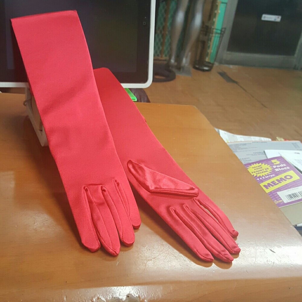 Satin gloves