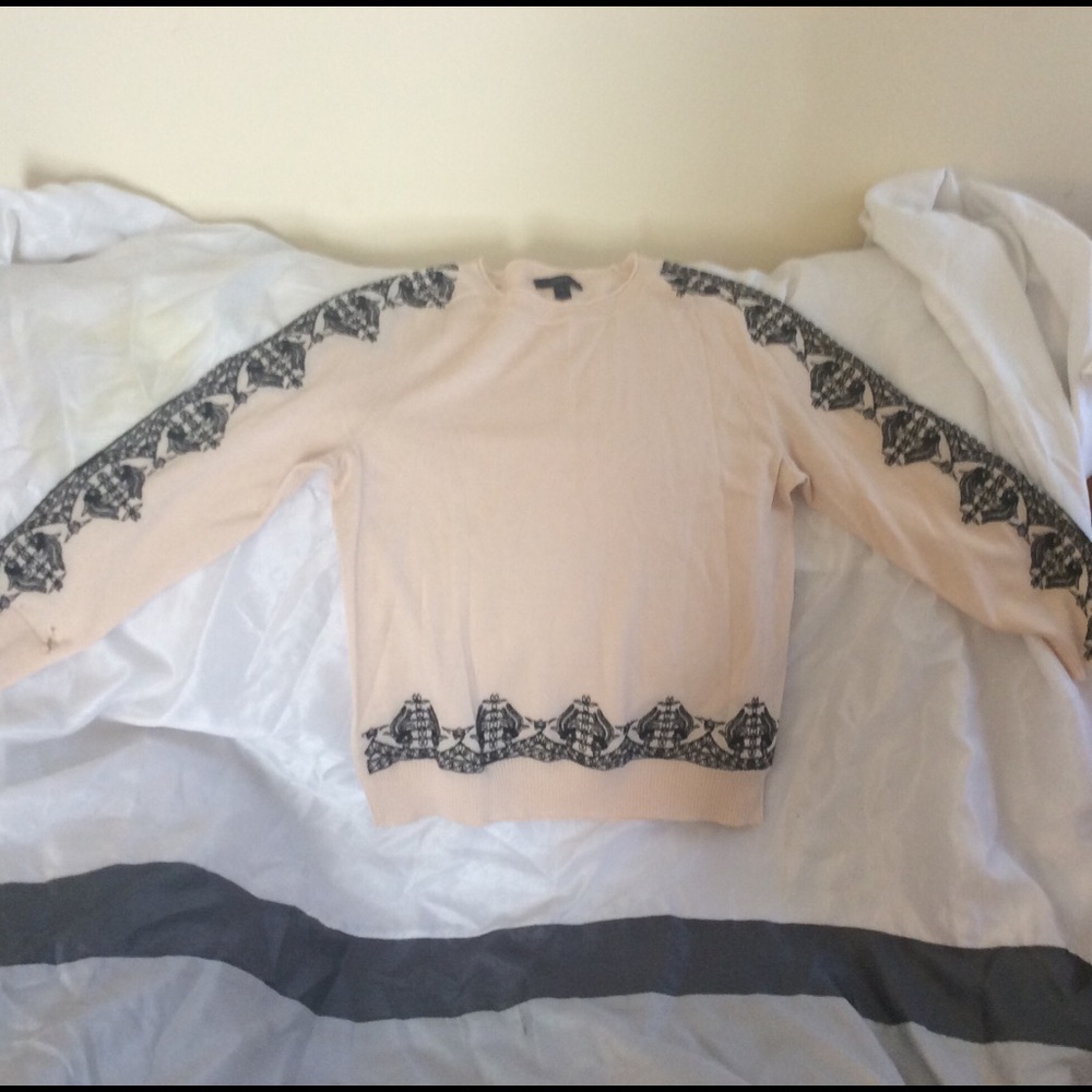 J crew knit sweater thin pink and black