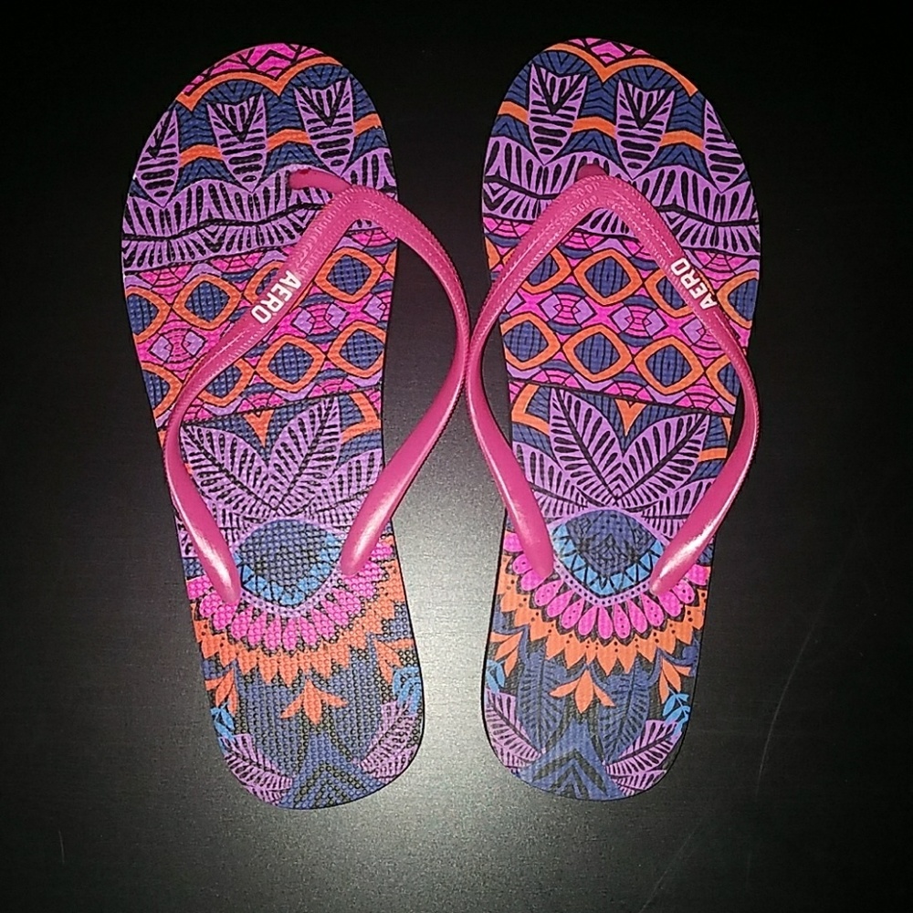 Tribal Print Flip Flops