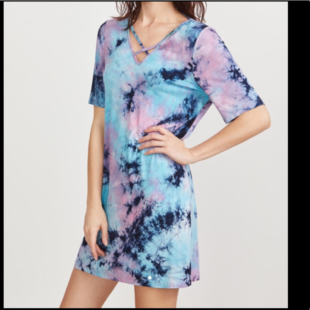 โจHP โจ Tie dye criss cross open back minidress - Picture 2 of 7