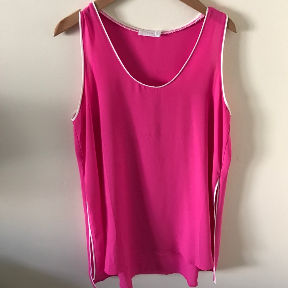Pink w white piping Lush tank