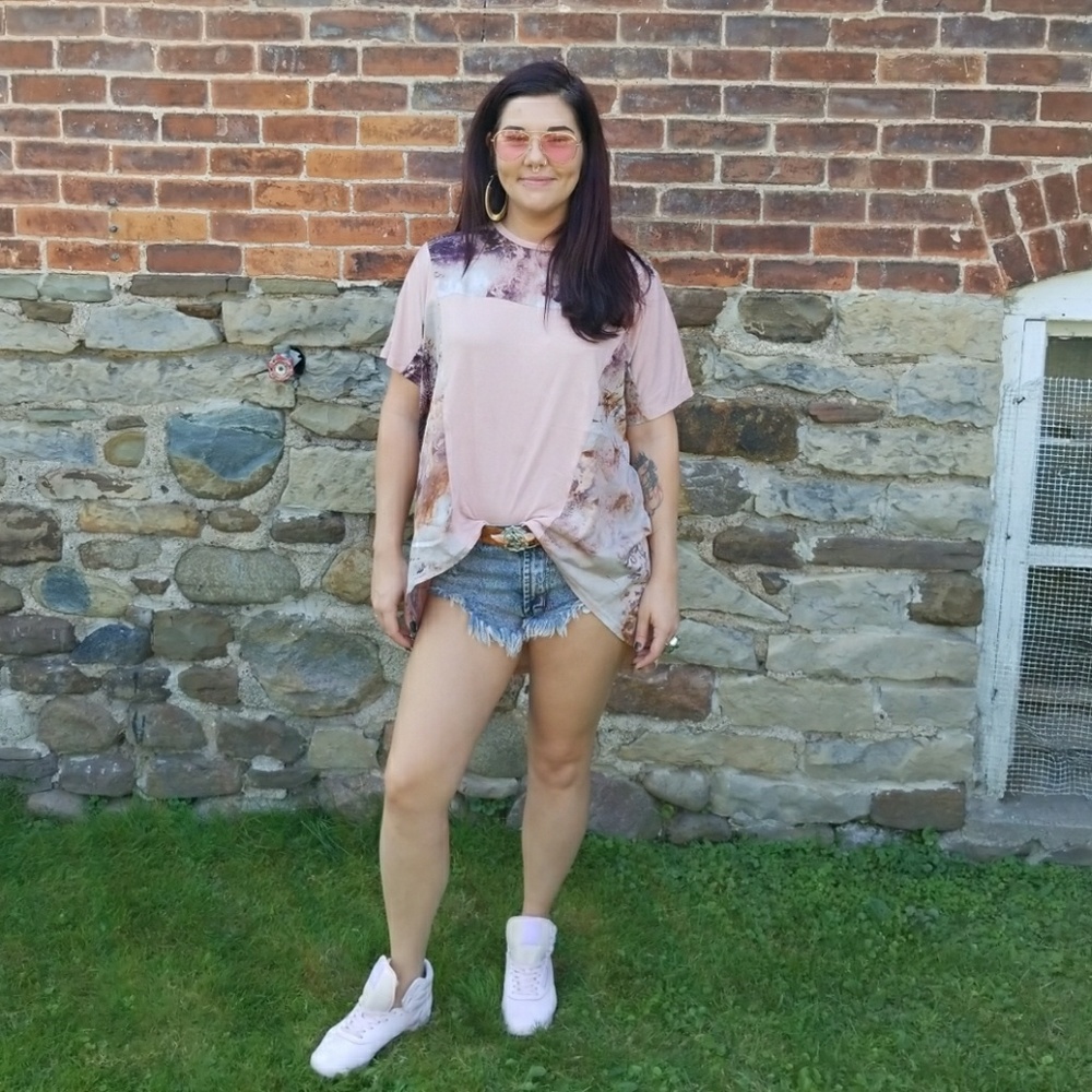 Pink Evil Twin high low cut tunic