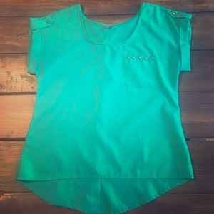 Charlotte Russe Teal top with gold accents!