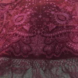 Anthropologie Beautiful Velvety Square Scarf