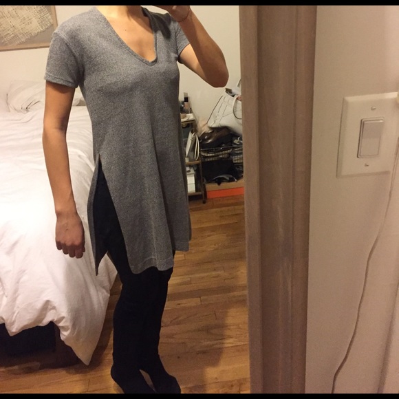 Zara grey v neck tunic - Picture 5 of 5