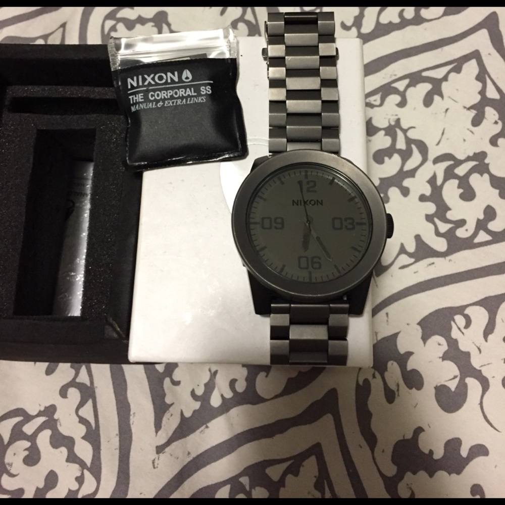 **SOLD** Nixon Gunmetal Corporal Watch