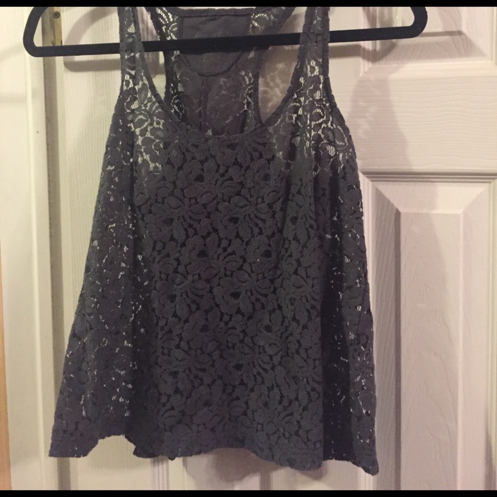 Floral gray tank