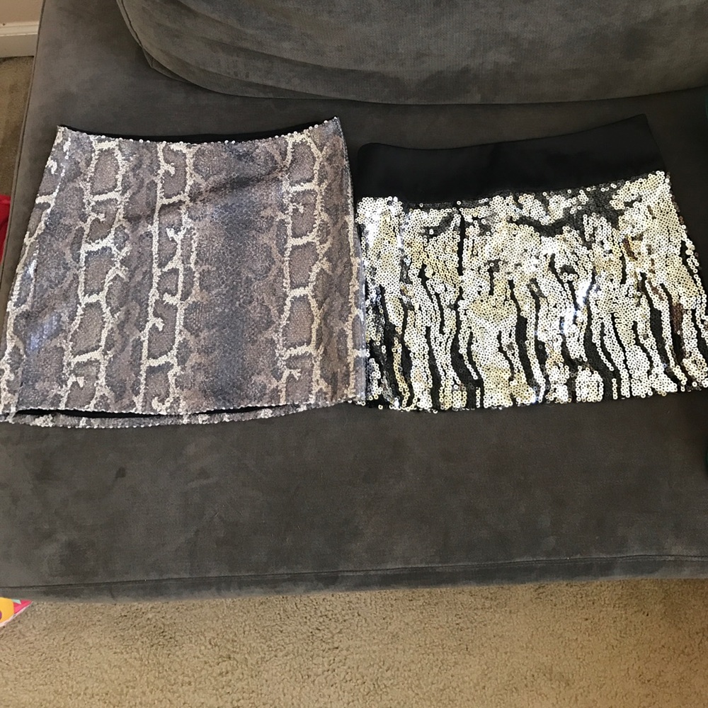 2 Bebe mini skirts. Size small