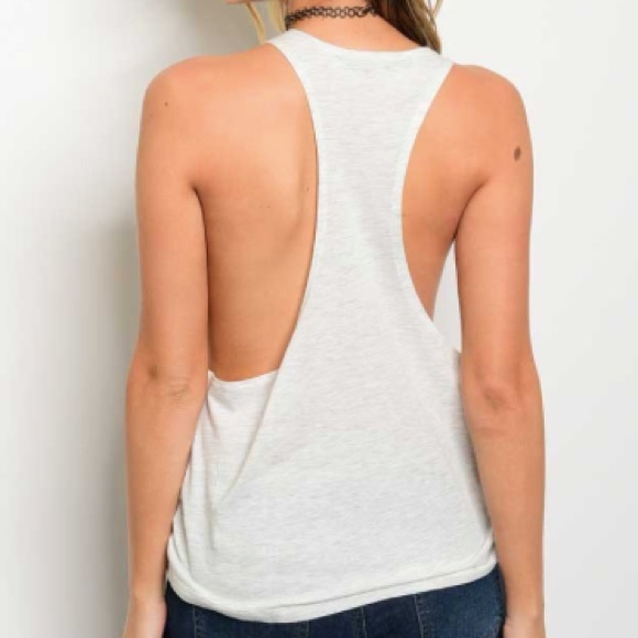 🆑 BLOWOUT Gray High Tides Graphic Tank Top - Picture 2 of 3