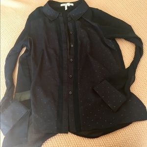Bcbg navy dot shirt