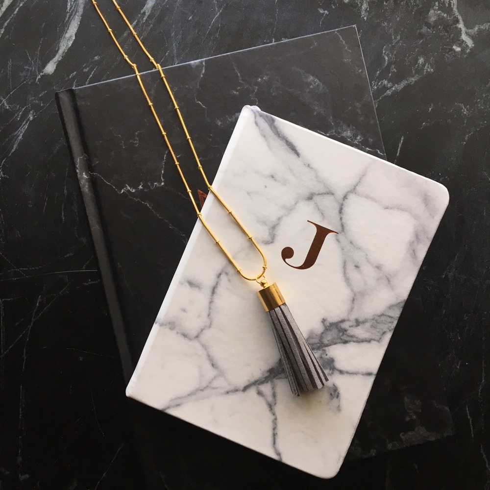 Vegan Suede Gold-Tone Tassel Layering Necklace - Picture 3 of 3