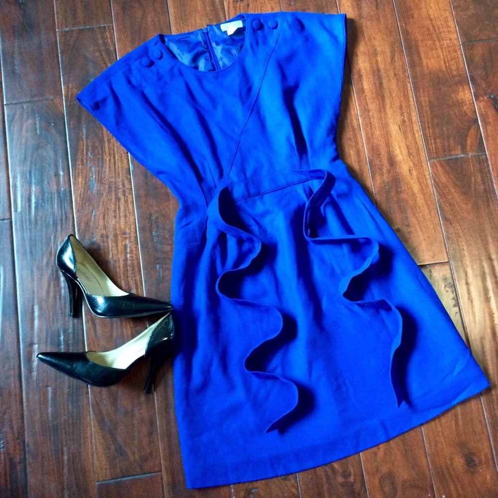 •Anthropologie Lil "Button Duo" Blue dress