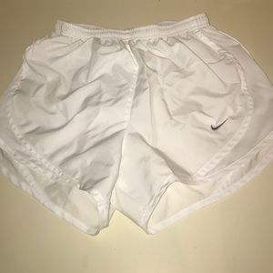 All white Nike shorts