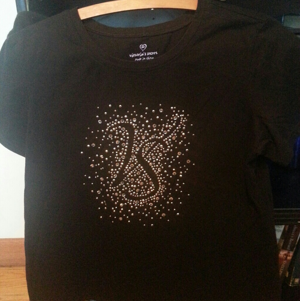 Victoria Secret black embellished shirt size large