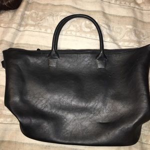Black leather bag
