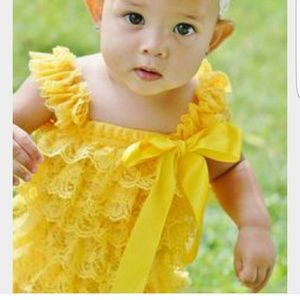 Yellow lace romper