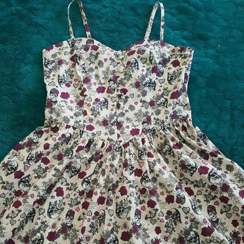 SOLD Hell Bunny Poison Love Skater Dress