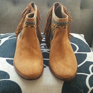 Zara Leather Fringe Booties