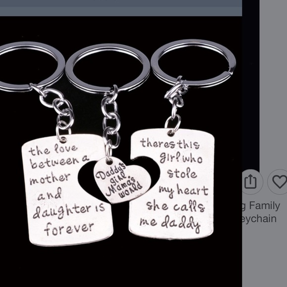 mom dad daughter keychain