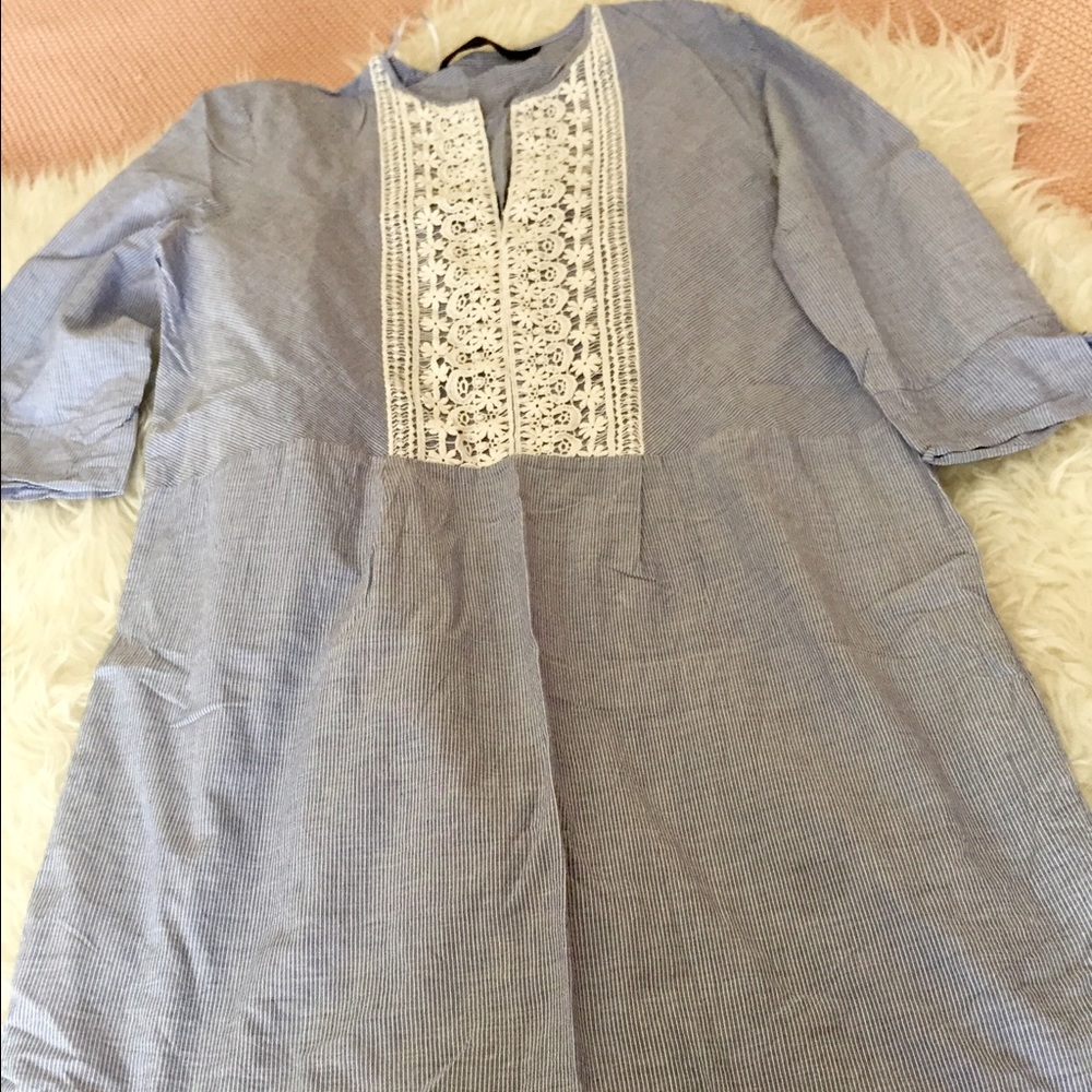 Zara embroidered dress size m