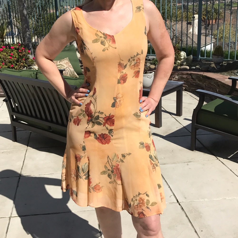Orange Sleeveless Summer Dress Size 6