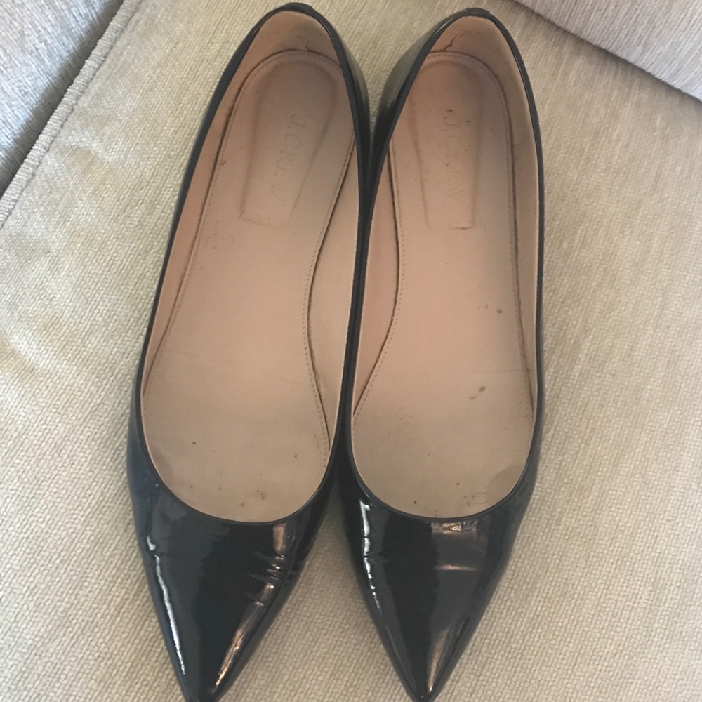 J Crew Black Patent Leather Flats
