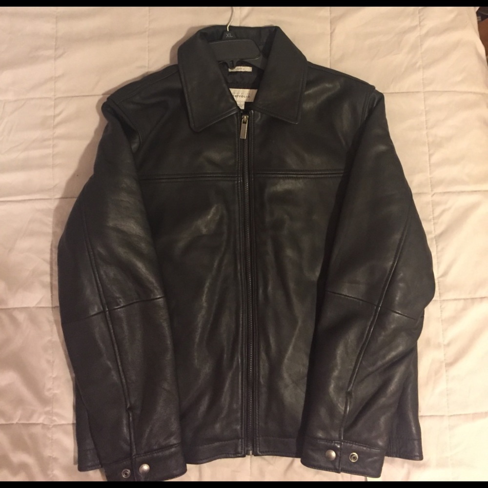 Perry Ellis Portfolio Leather Jacket