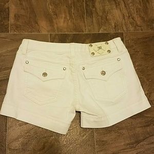 White Miss Me Shorts