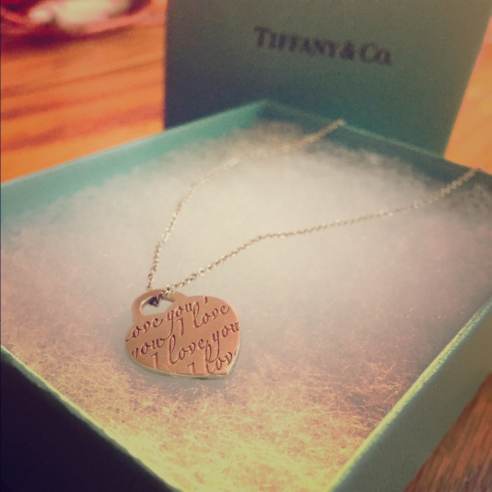 Authentic "I Love You" Tiffany Necklace 16" chain