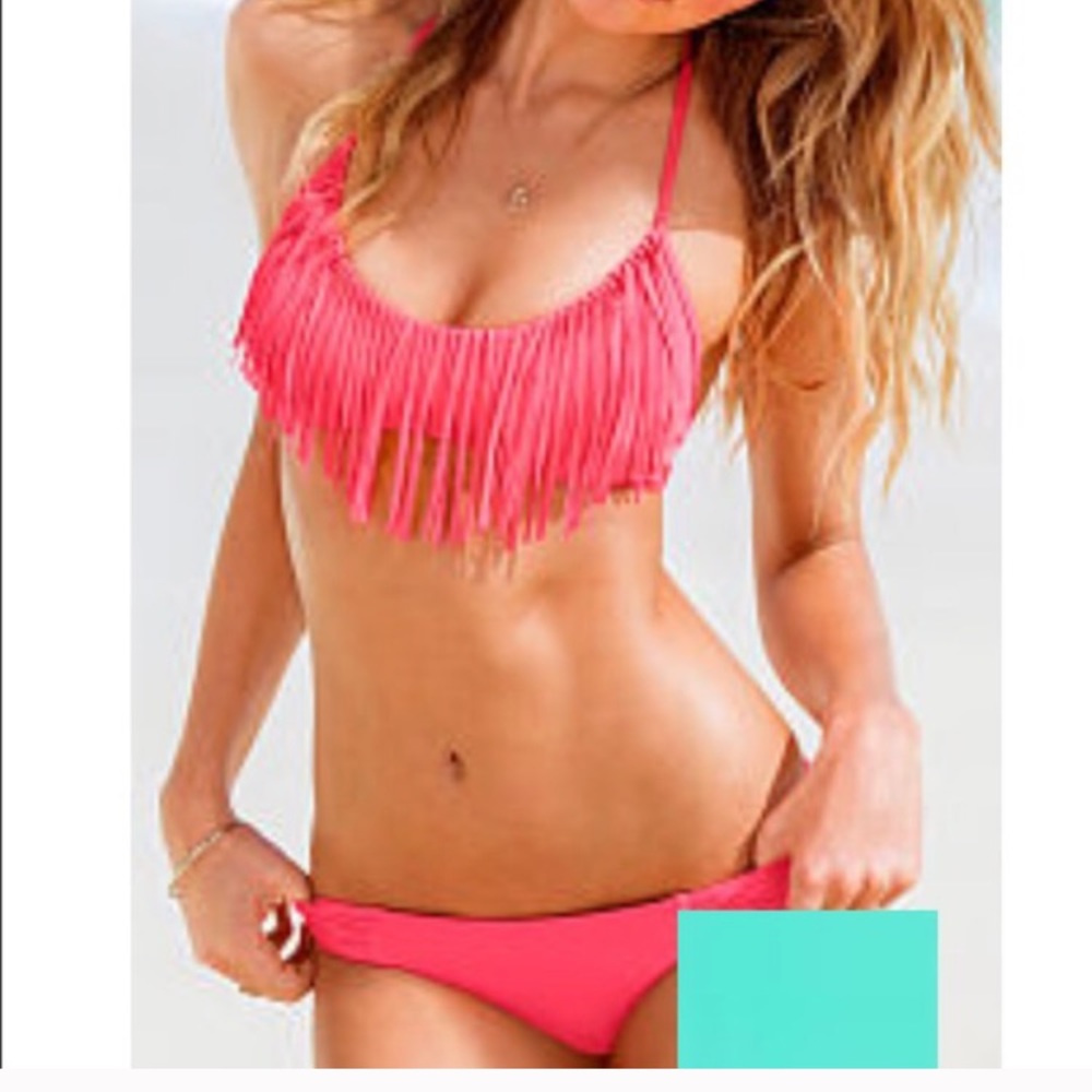 Victoria's Secret fringe bathing suit top.