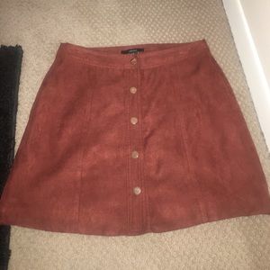 Forever 21 Button-up Suede Skirt