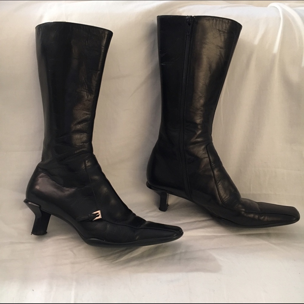Prada Mid-Calf Black Boots, 6